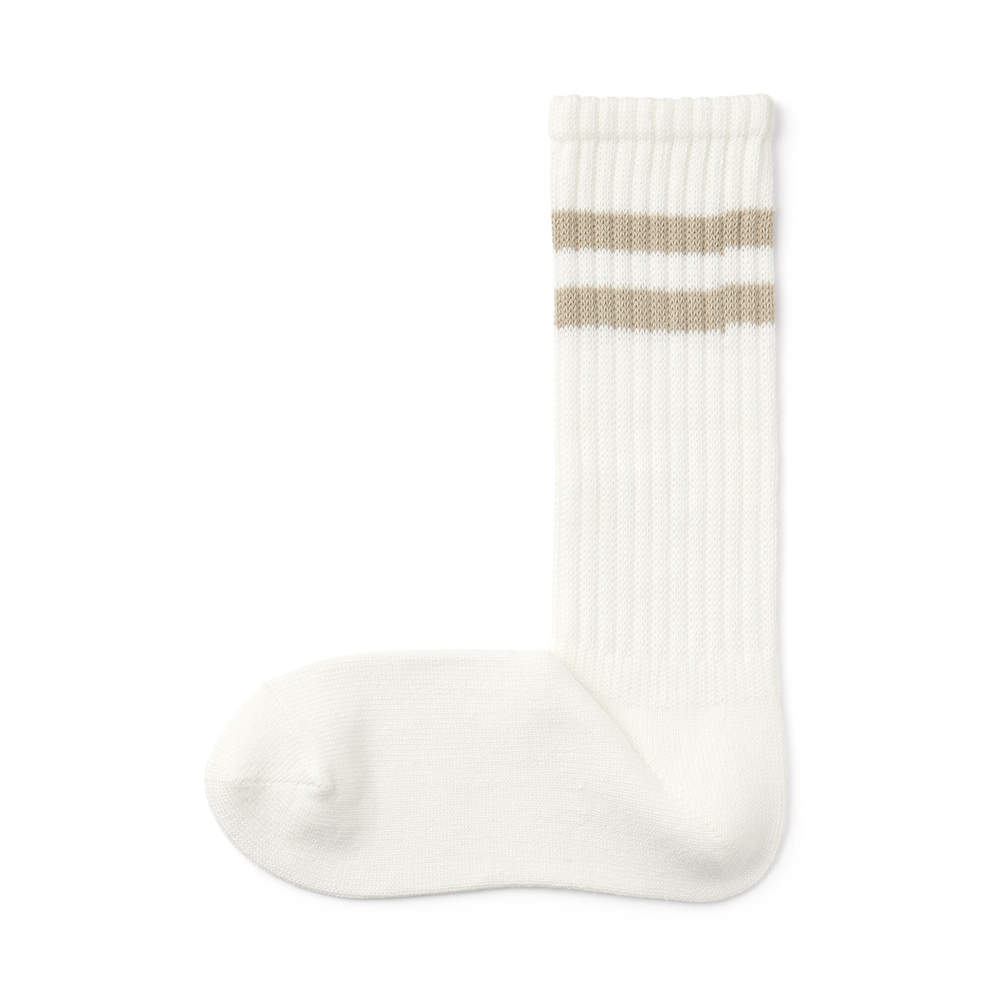 婦人　足なり直角　履き口やわらか　くしゅっと履ける　リブ編み靴下（ライン）