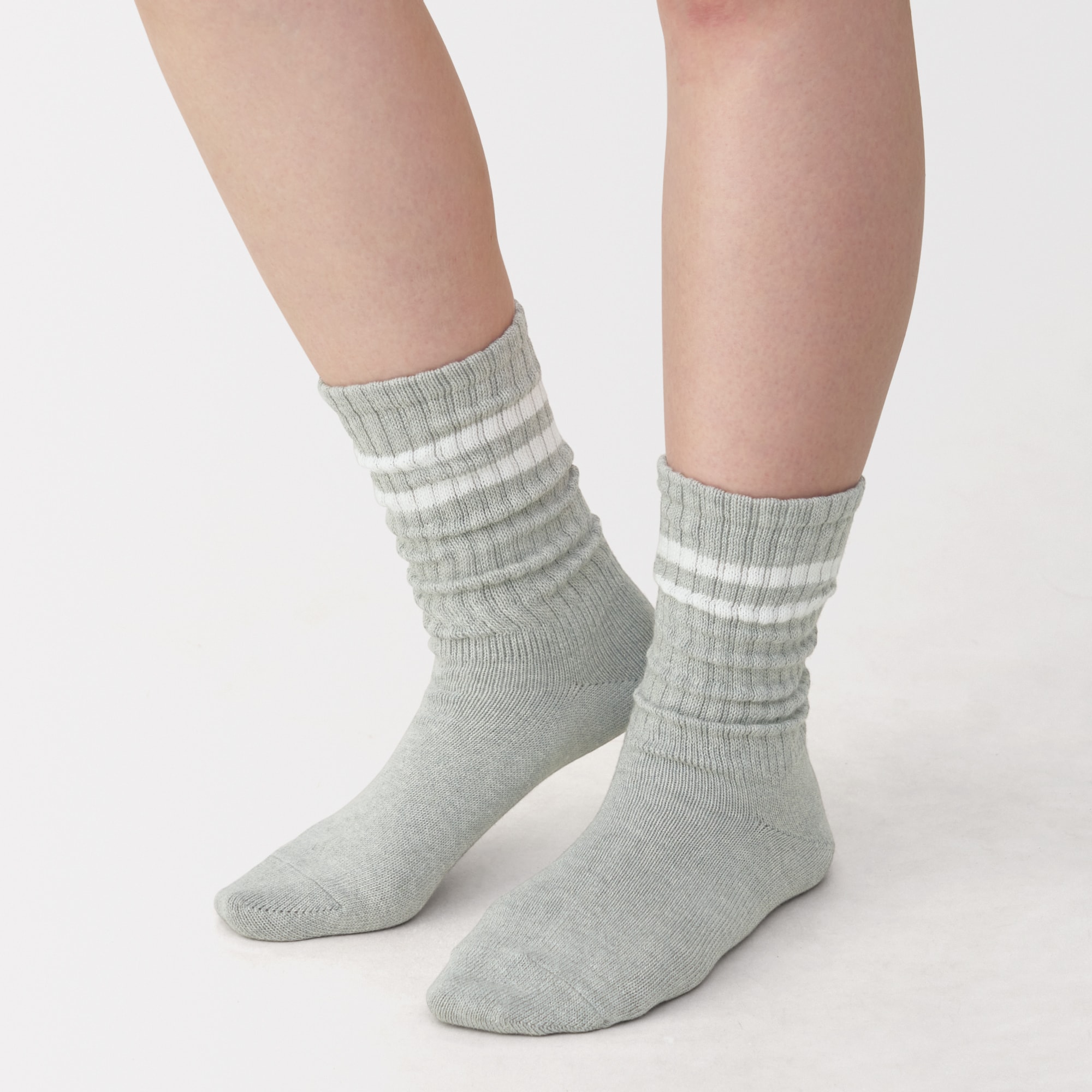 婦人　足なり直角　履き口やわらか　くしゅっと履ける　リブ編み靴下（ライン）