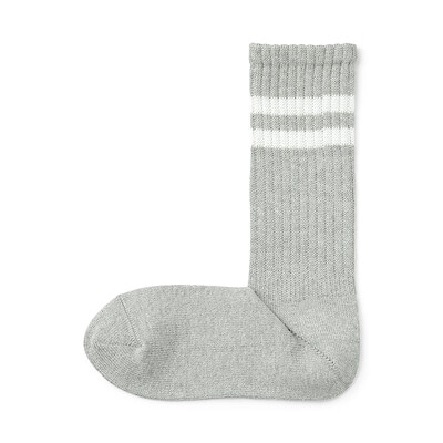婦人　足なり直角　履き口やわらか　くしゅっと履ける　リブ編み靴下（ライン）