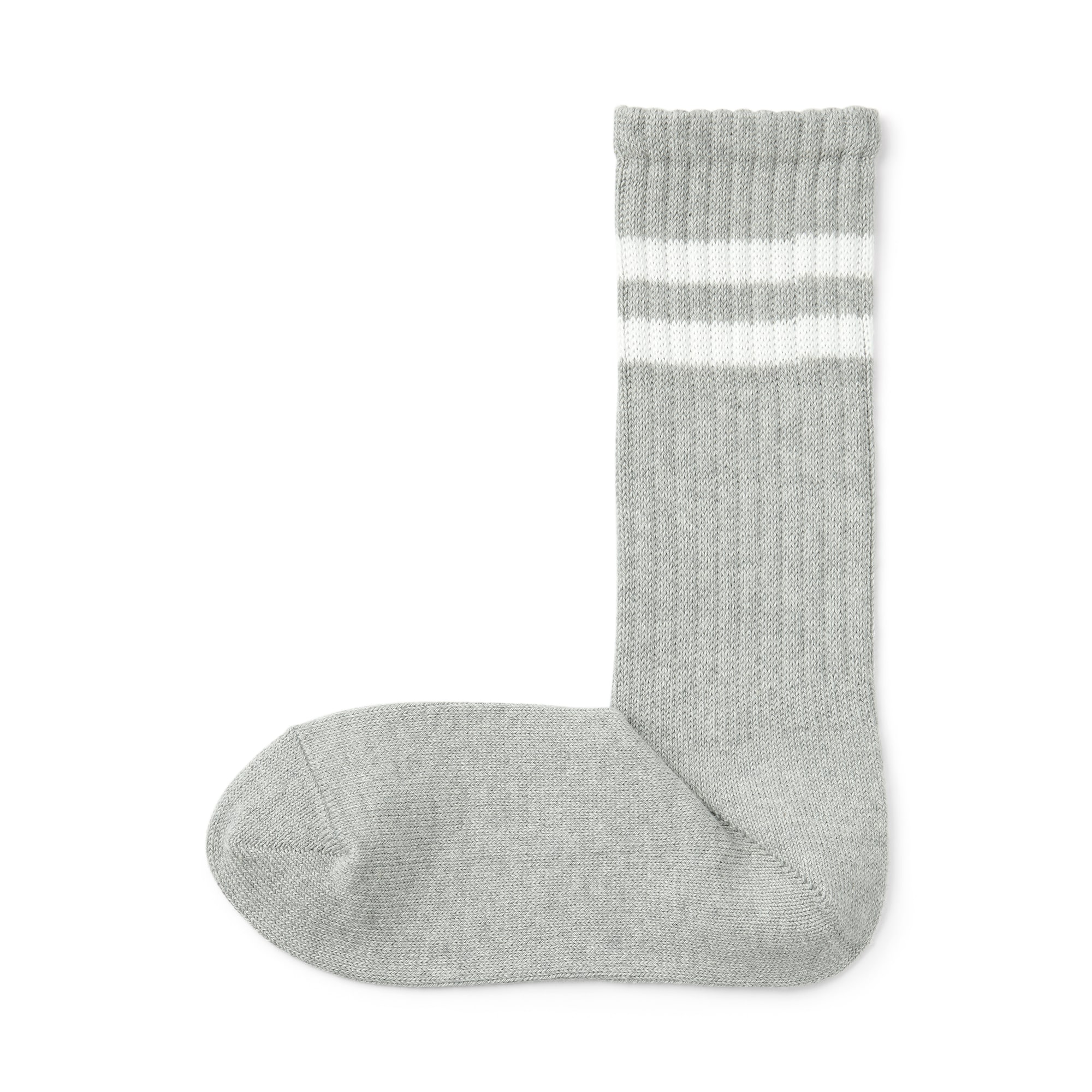 婦人　足なり直角　履き口やわらか　くしゅっと履ける　リブ編み靴下（ライン）