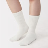 婦人　足なり直角　履き口やわらか　くしゅっと履ける　リブ編み靴下