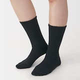 婦人　足なり直角　履き口やわらか　くしゅっと履ける　リブ編み靴下