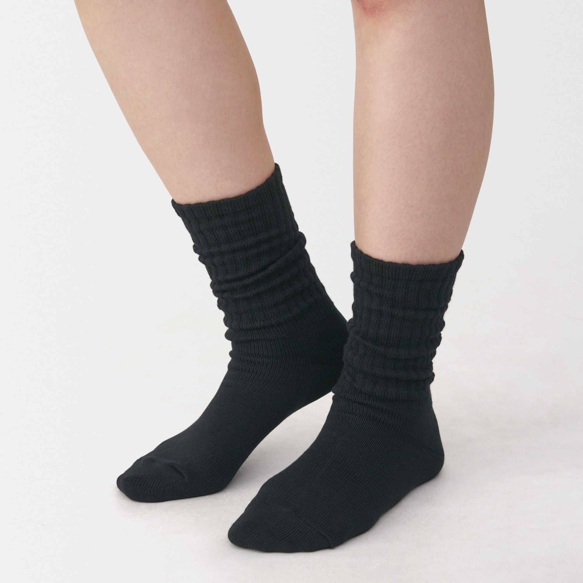 婦人　足なり直角　履き口やわらか　くしゅっと履ける　リブ編み靴下
