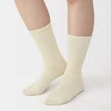 婦人　足なり直角　履き口やわらか　くしゅっと履ける　リブ編み靴下