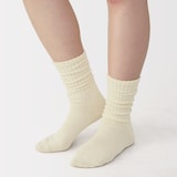 婦人　足なり直角　履き口やわらか　くしゅっと履ける　リブ編み靴下