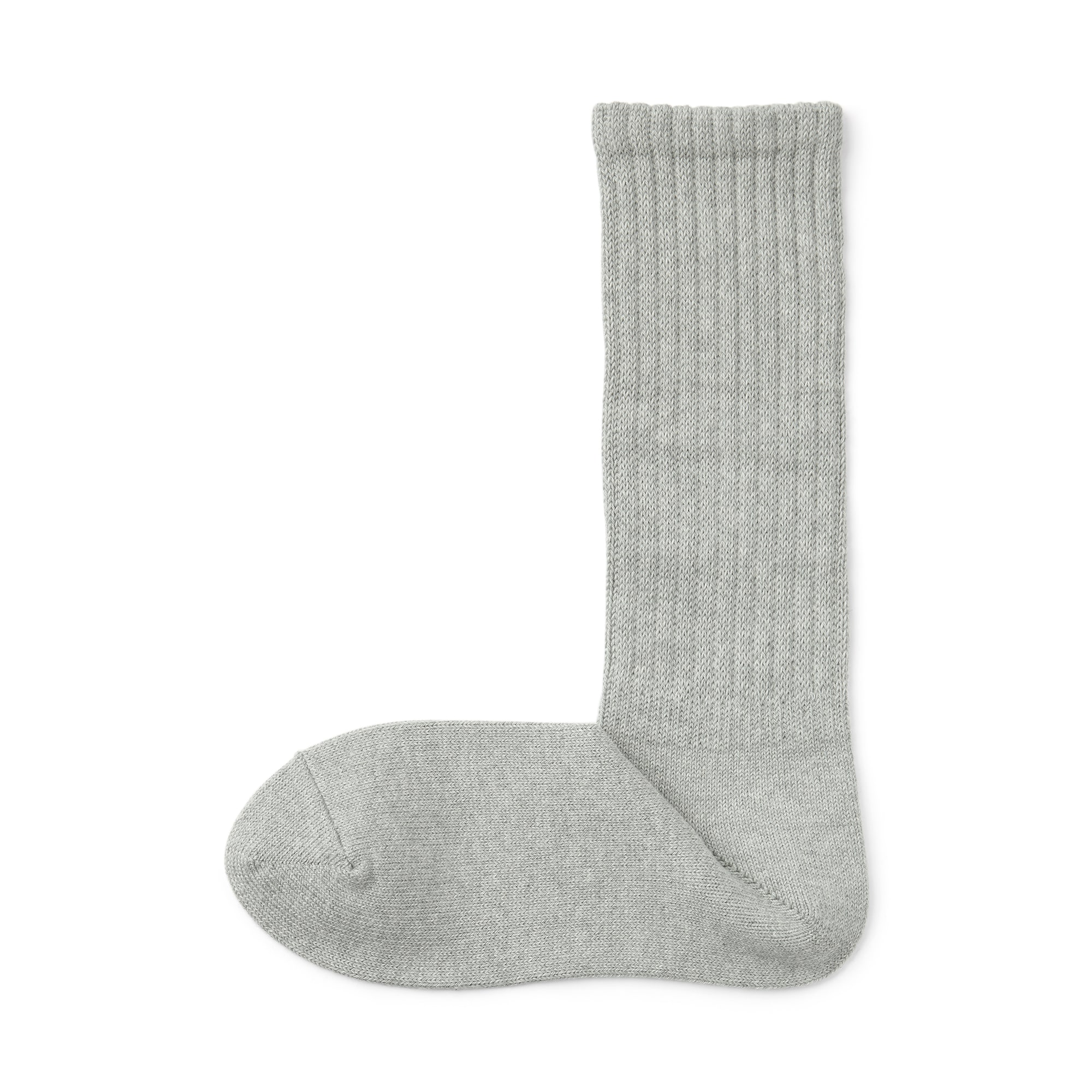 婦人　足なり直角　履き口やわらか　くしゅっと履ける　リブ編み靴下　※杢色