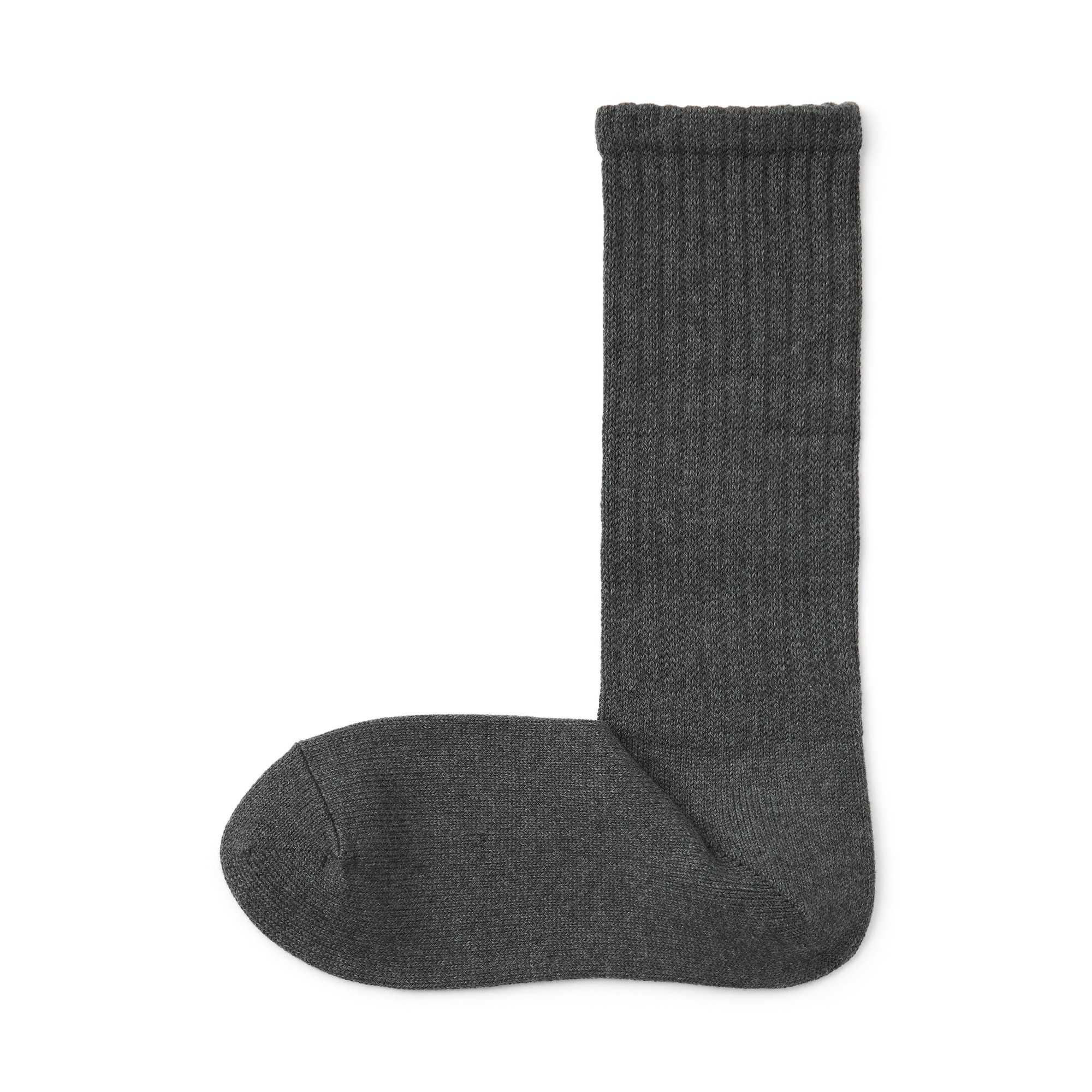 婦人　足なり直角　履き口やわらか　くしゅっと履ける　リブ編み靴下　※杢色