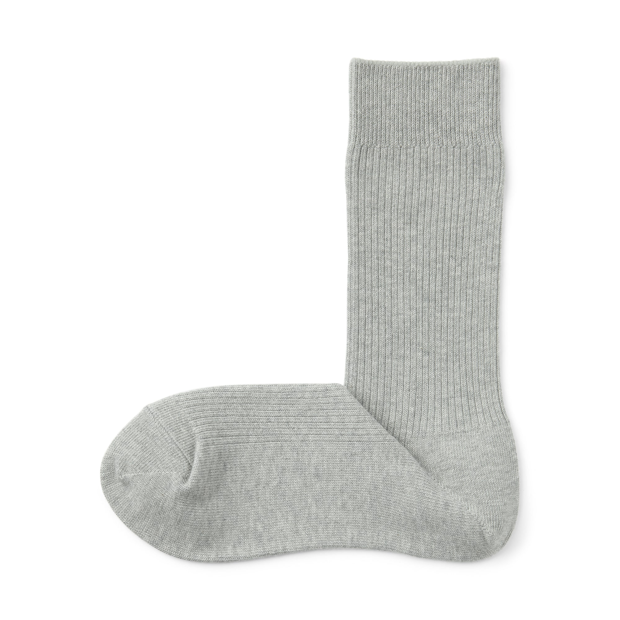婦人　足なり直角　リブ編み靴下※杢色