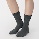 婦人　足なり直角　リブ編み靴下※杢色