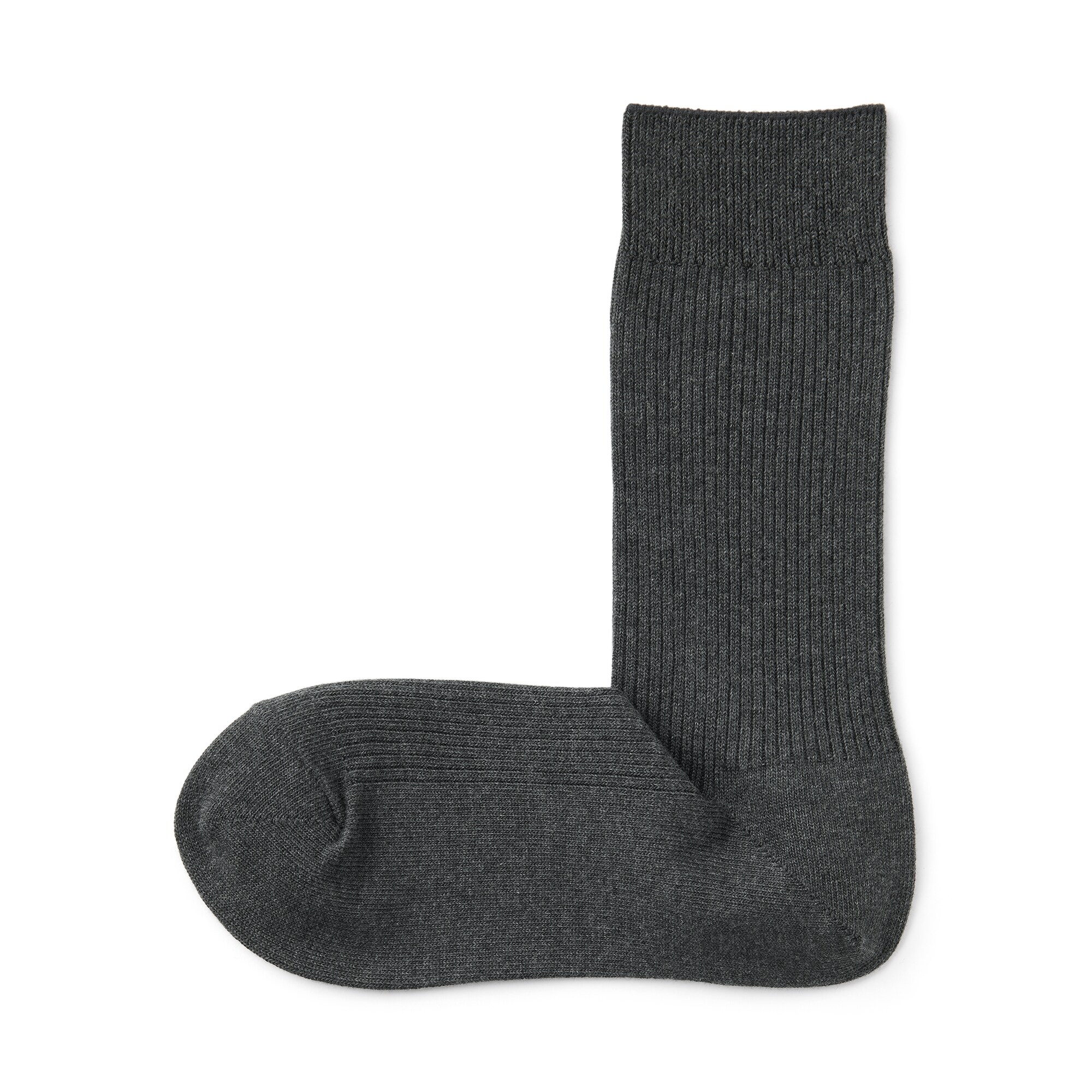婦人　足なり直角　リブ編み靴下※杢色