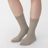 婦人　足なり直角　リブ編み靴下※杢色