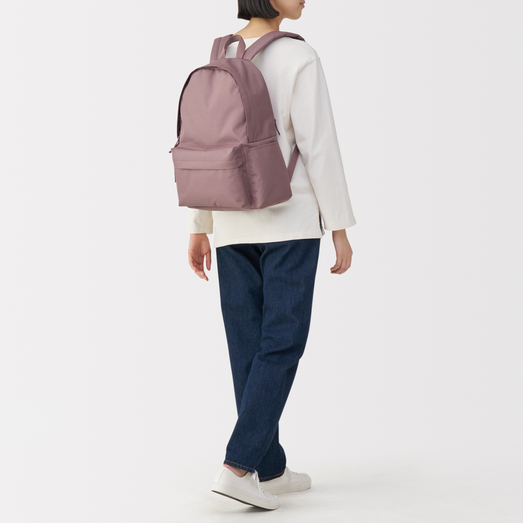 無印良品 MUJI 肩の負担を軽くする 撥水 リュック ピンク 肩の負担を軽くする 撥水リュックサック | 無印良品