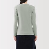 婦人　起毛フライス編みクルーネック長袖Ｔシャツ