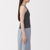 婦人　コットン混もこもこキャミソール　ケーブル柄