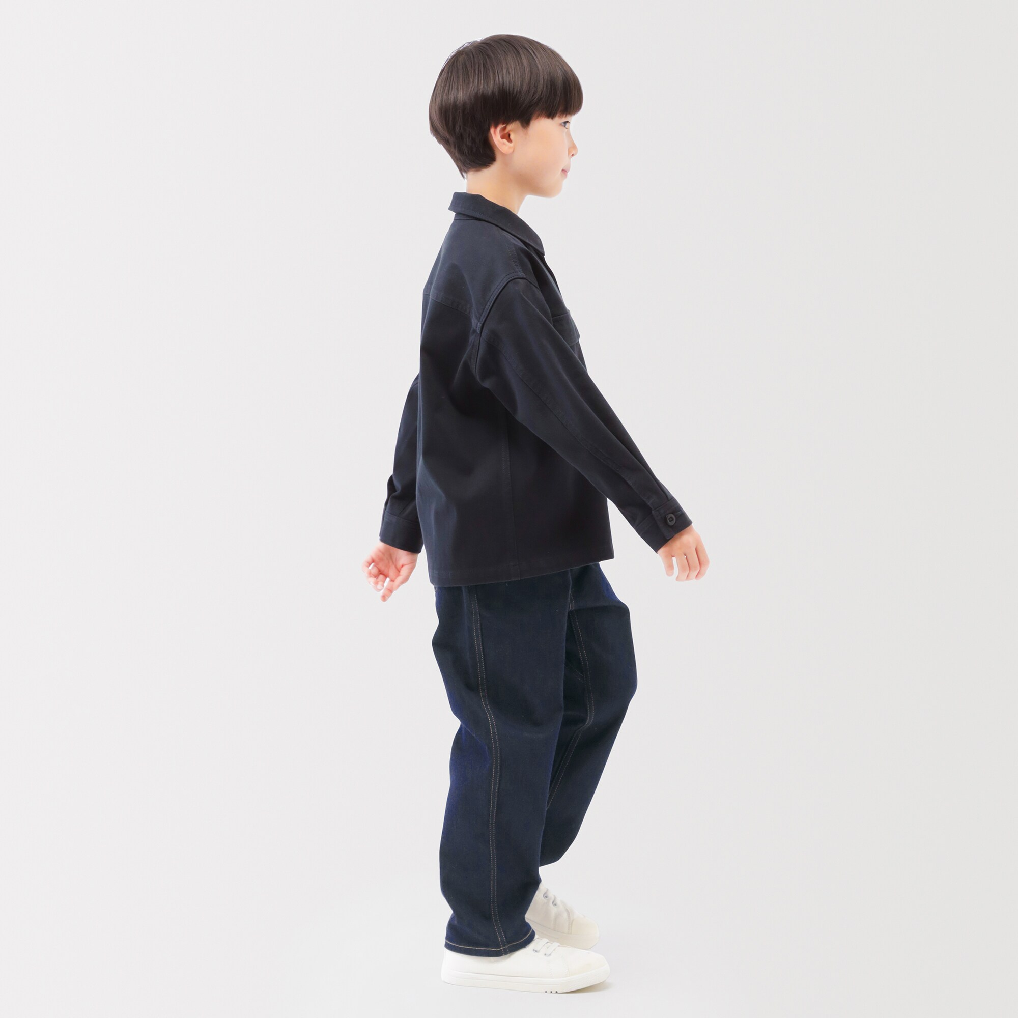 キッズ　ストレッチデニム調　ルーズフィットパンツ