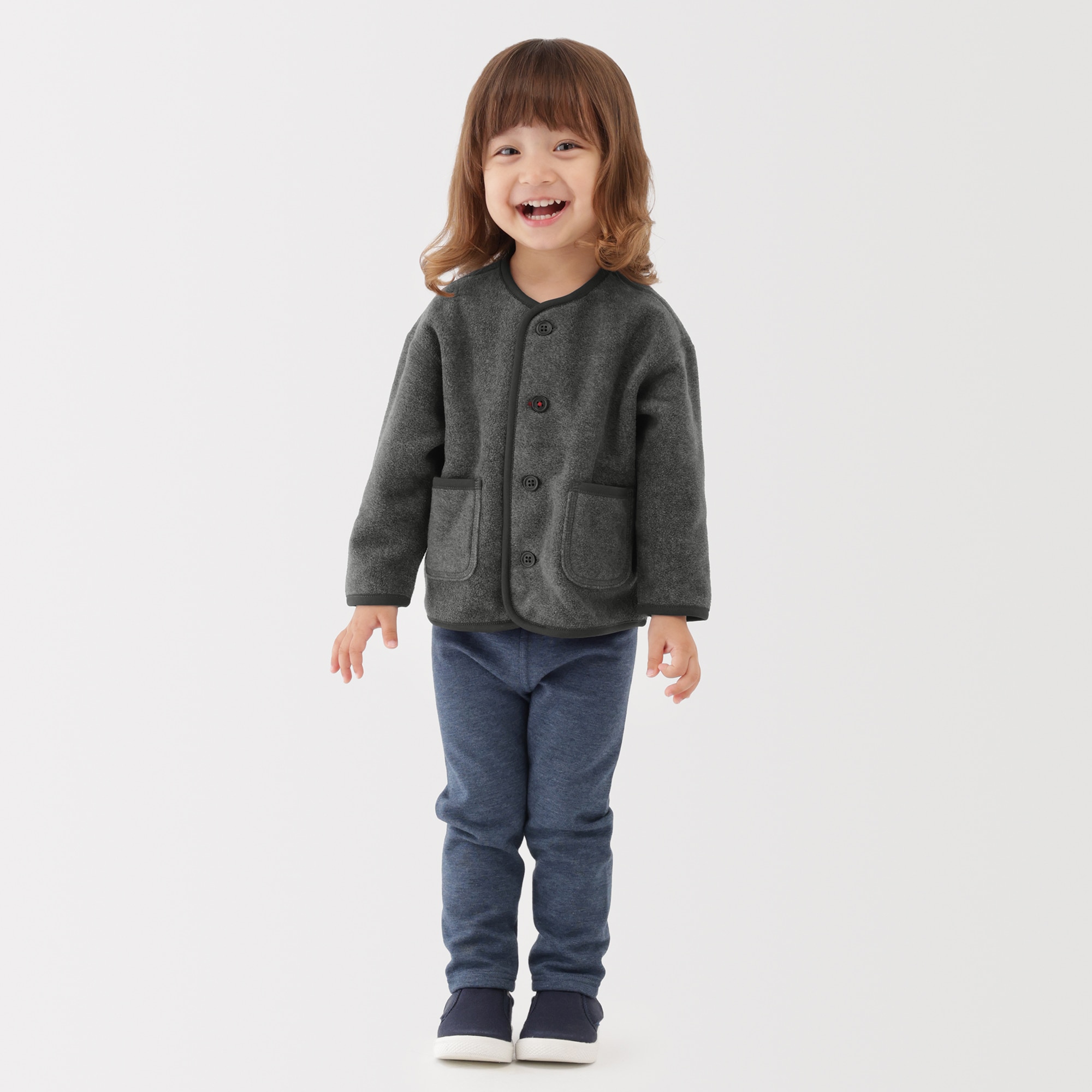 ベビー　素材に還るフリースカーディガン