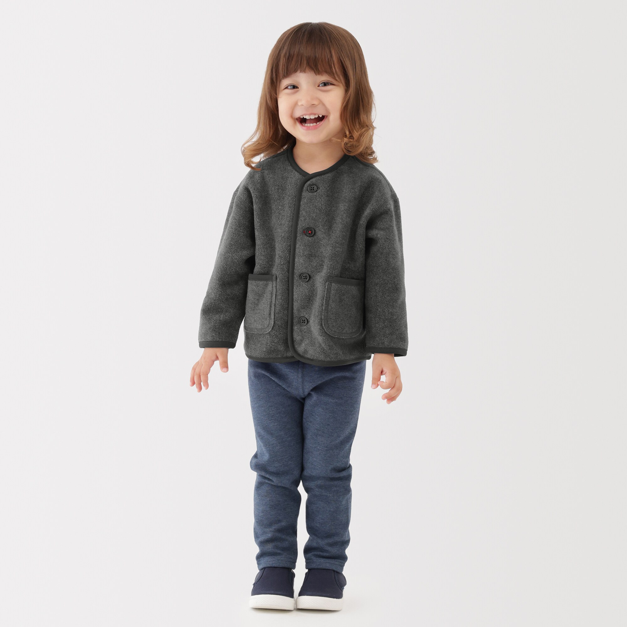 ベビー　素材に還るフリースカーディガン