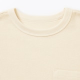 キッズ　ワッフル編みクルーネック長袖Ｔシャツ