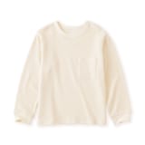 キッズ　ワッフル編みクルーネック長袖Ｔシャツ