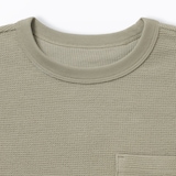キッズ　ワッフル編みクルーネック長袖Ｔシャツ