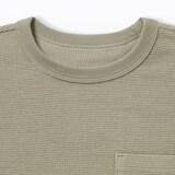 キッズ　ワッフル編みクルーネック長袖Ｔシャツ