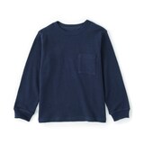 キッズ　ワッフル編みクルーネック長袖Ｔシャツ