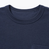 キッズ　ワッフル編みクルーネック長袖Ｔシャツ