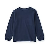 キッズ　ワッフル編みクルーネック長袖Ｔシャツ