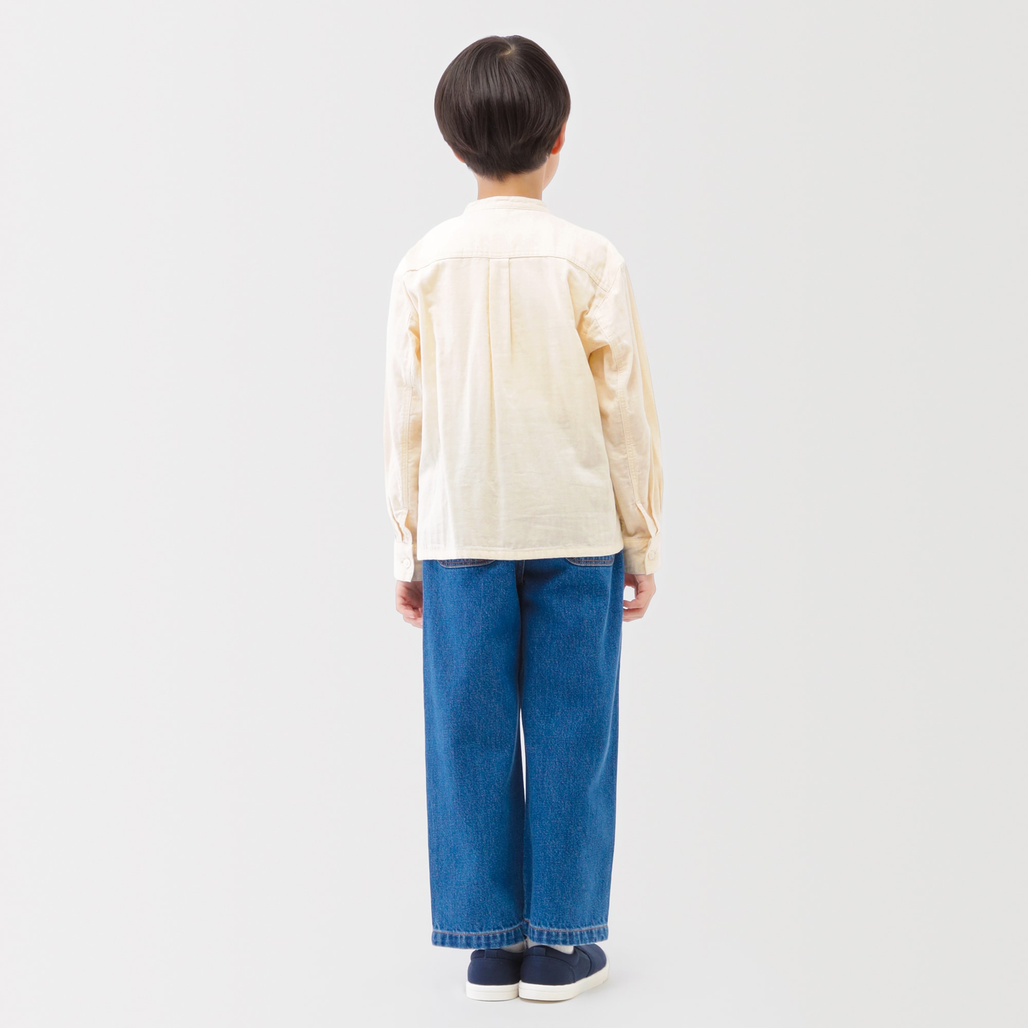 キッズ 二重ガーゼスタンドカラー長袖シャツ | 無印良品