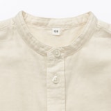 キッズ　二重ガーゼスタンドカラー長袖シャツ