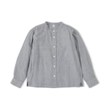 キッズ　二重ガーゼスタンドカラー長袖シャツ