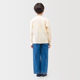 キッズ　二重ガーゼスタンドカラー長袖シャツ