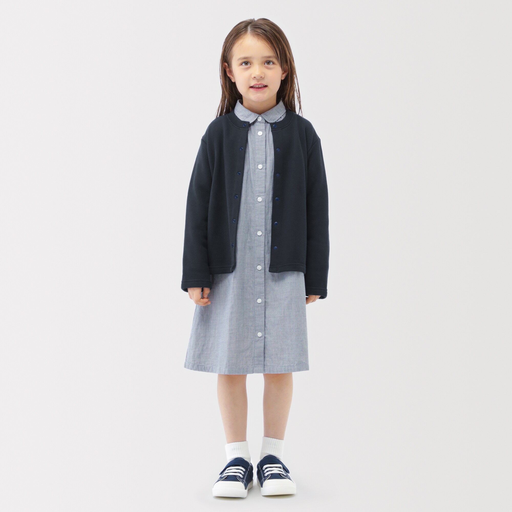 キッズ　裏毛スウェットカーディガン