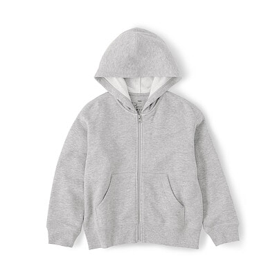 キッズ　裏毛スウェットフルジップパーカ