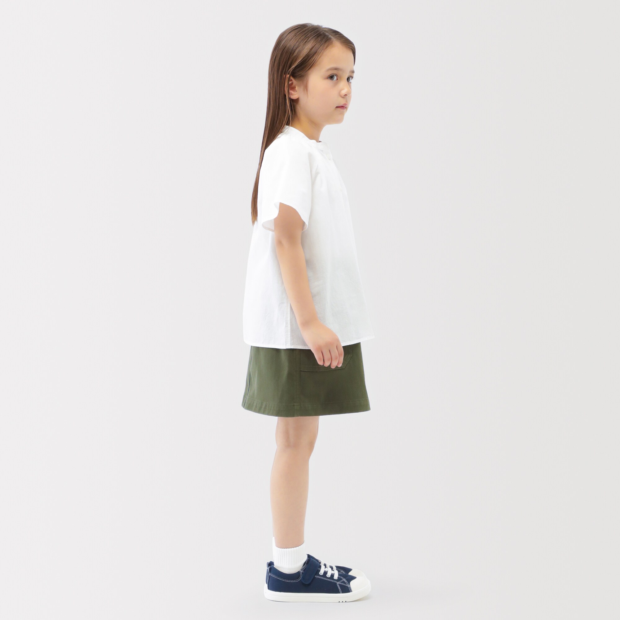 キッズ　涼感ブロード半袖ブラウス