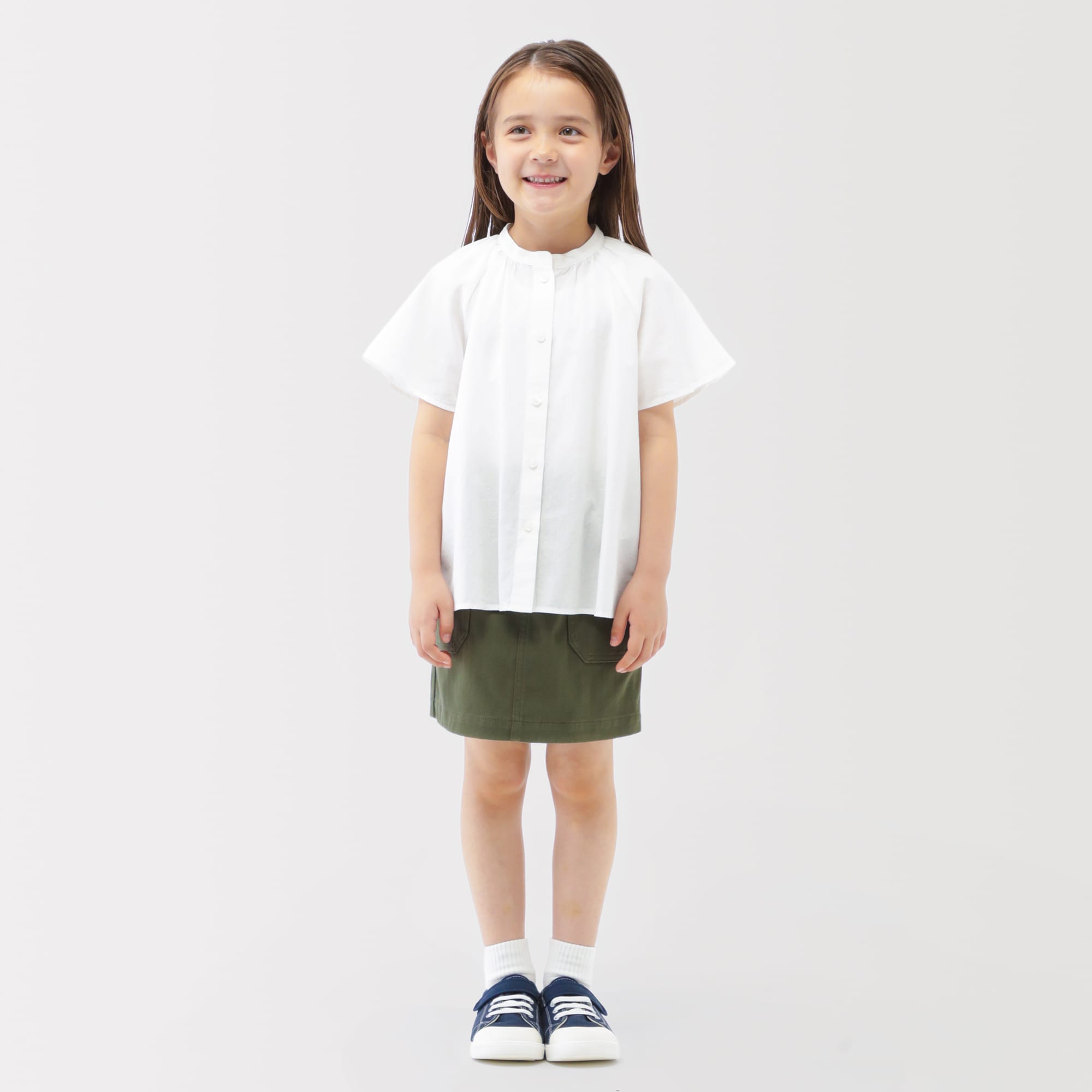 キッズ　涼感ブロード半袖ブラウス