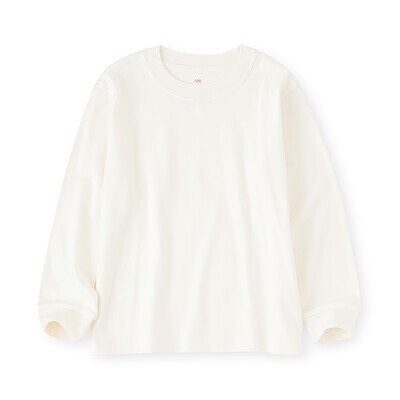 キッズ　両面起毛クルーネック長袖Ｔシャツ