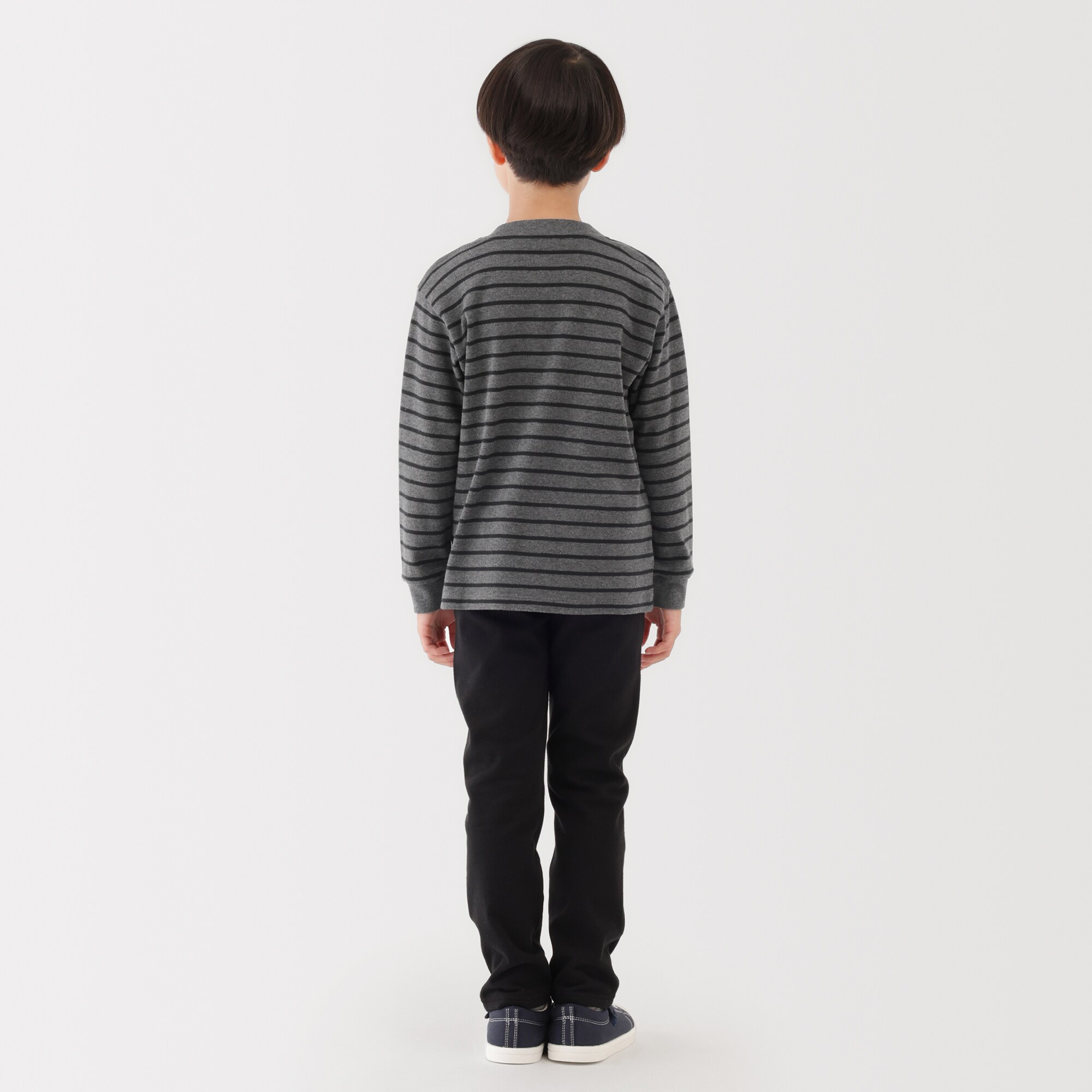 キッズ　両面起毛クルーネック長袖Ｔシャツ