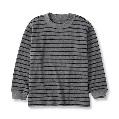 キッズ　両面起毛クルーネック長袖Ｔシャツ