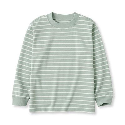 【９月中旬発売予定】キッズ　両面起毛クルーネック長袖Ｔシャツ