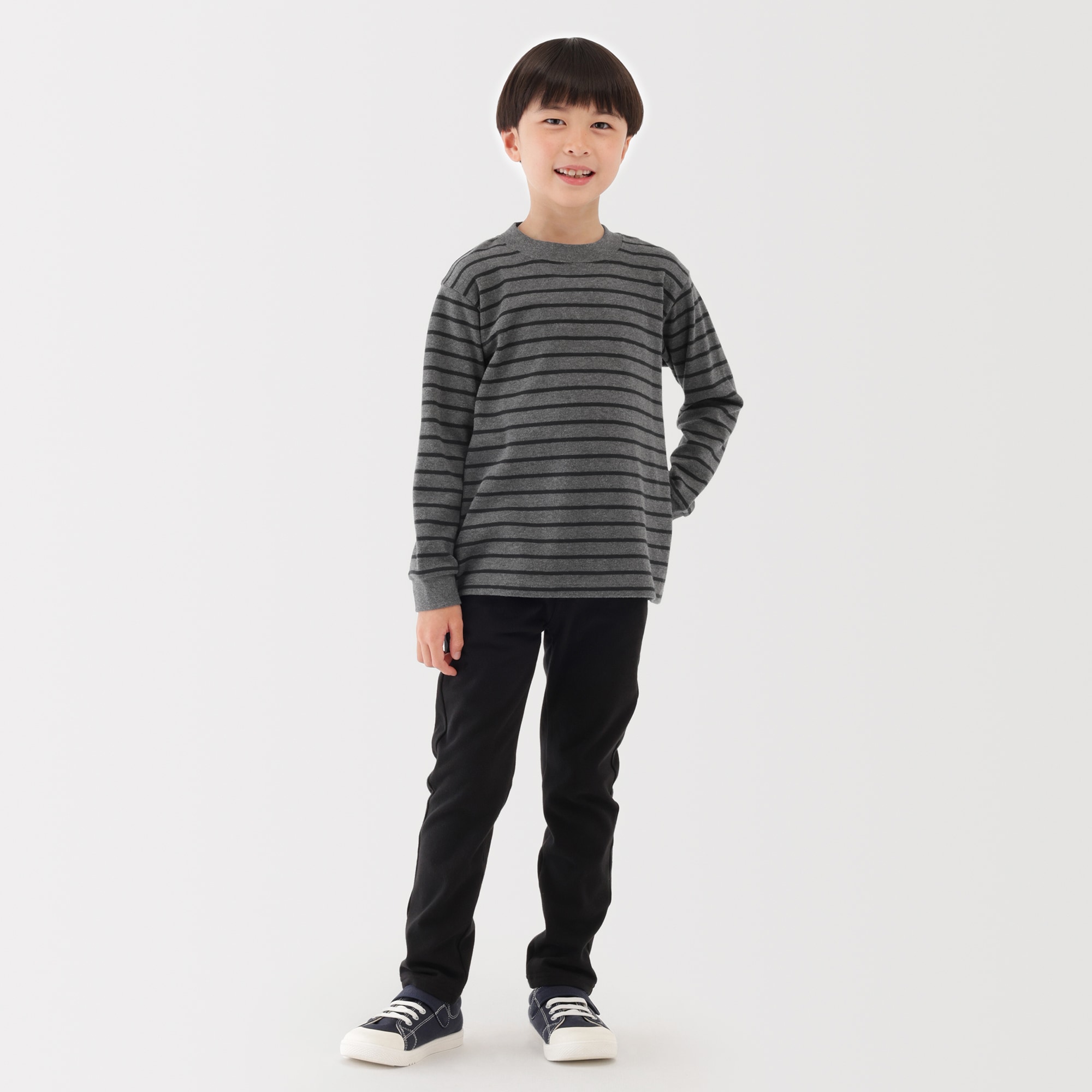 キッズ　両面起毛クルーネック長袖Ｔシャツ