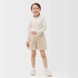 キッズ　ストレッチジャカード編みハイネック長袖Ｔシャツ