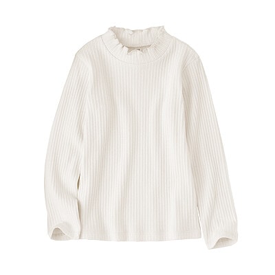 キッズ　ストレッチジャカード編みハイネック長袖Ｔシャツ