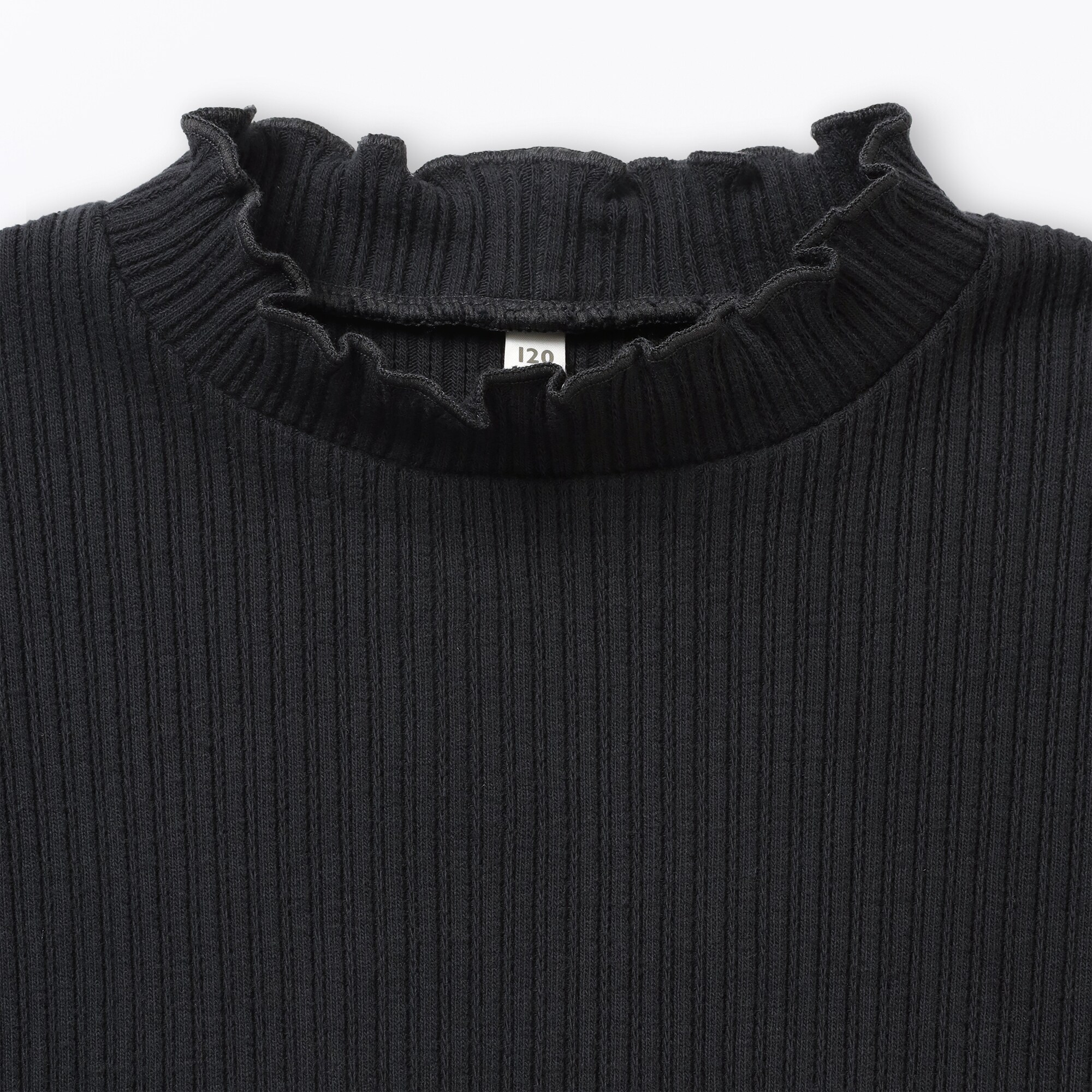 キッズ　ストレッチジャカード編みハイネック長袖Ｔシャツ