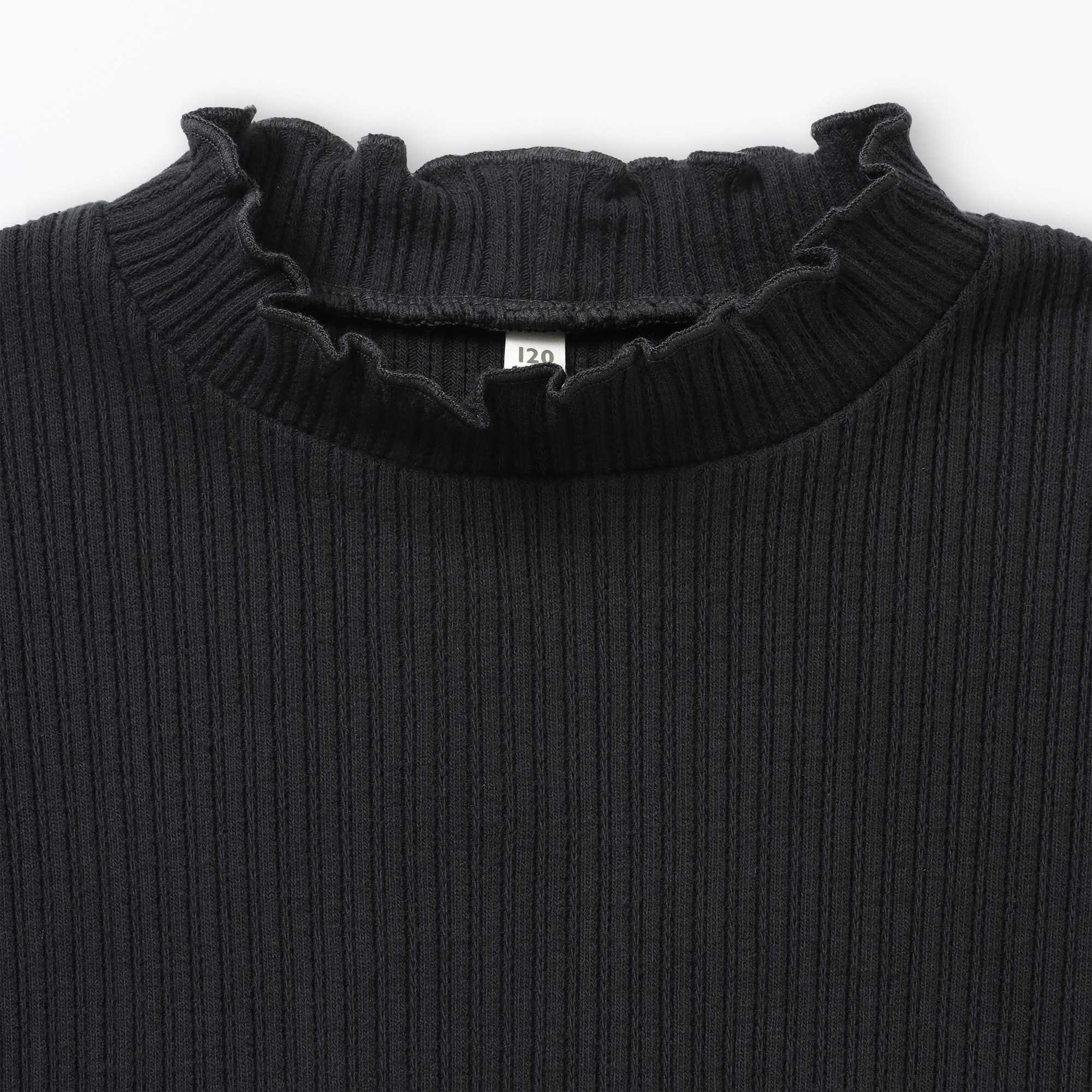 キッズ　ストレッチジャカード編みハイネック長袖Ｔシャツ