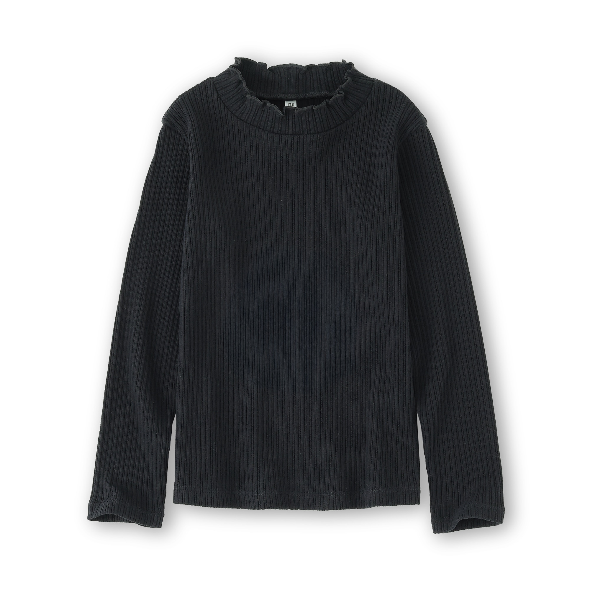 キッズ ストレッチジャカード編みハイネック長袖Tシャツ | 無印良品