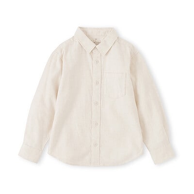 キッズ　両面起毛フランネルレギュラーカラー長袖シャツ