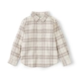 キッズ　両面起毛フランネルレギュラーカラー長袖シャツ