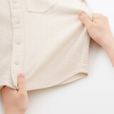 キッズ　両面起毛フランネルレギュラーカラー長袖シャツ