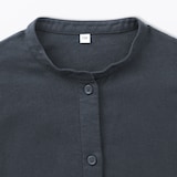 キッズ　両面起毛フランネルスタンドカラー長袖ワンピース